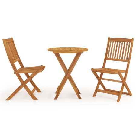 Ensemble à manger de jardin pliable 3 pcs Bois d'acacia solide