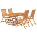 Ensemble à manger de jardin 5 pcs Bois d'acacia massif 150-200 cm