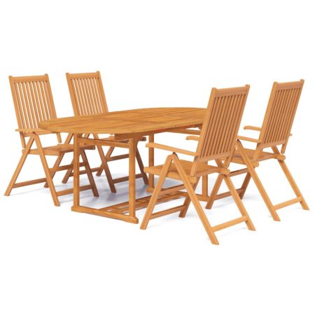 Ensemble à manger de jardin 5 pcs Bois d'acacia massif 150-200 cm