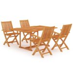 Ensemble à manger de jardin 5 pcs Bois de teck massif