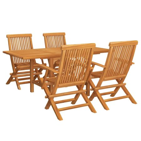 Salon de jardin 5 pcs Bois de teck massif