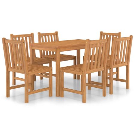 Ensemble de salle à manger de jardin 7 pièces 120 x 70 cm en bois de teck massif