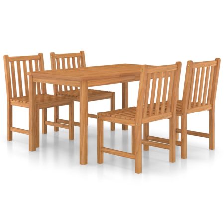 Ensemble de salle à manger de jardin 5 pièces 140 x 80 cm en bois de teck massif