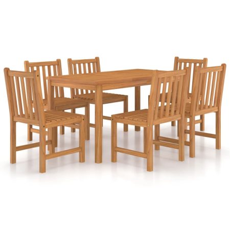 Ensemble de salle à manger de jardin 7 pièces 140 x 80 cm en bois de teck massif
