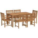 Ensemble de salle à manger de jardin 7 pièces 150 x 90 cm en bois de teck massif