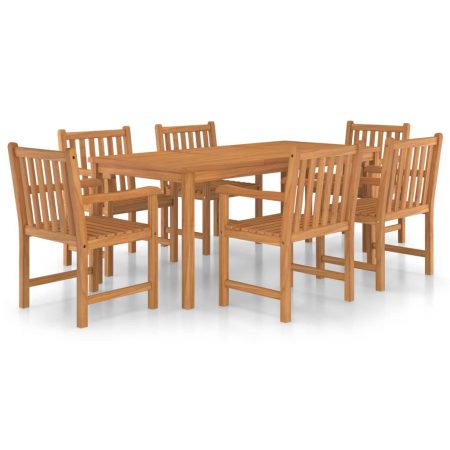 Ensemble de salle à manger de jardin 7 pièces 180 x 90 cm en bois de teck massif