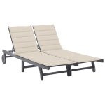 Chaise longue de jardin 2 places avec coussin Gris Acacia 1 8720286237854_a_en_hd_1