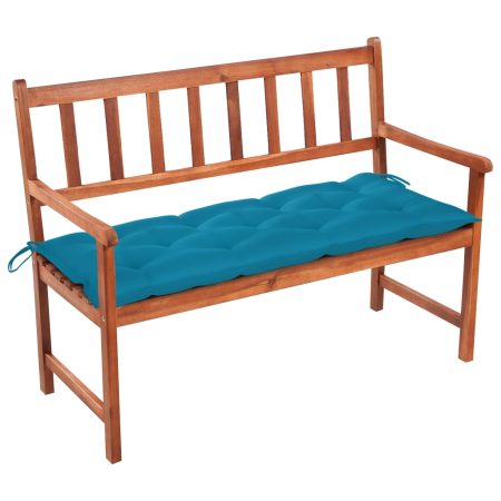 Banc de jardin avec coussin 120 cm Bois d'acacia massif
