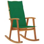Chaise à bascule avec coussins Bois d'acacia massif
