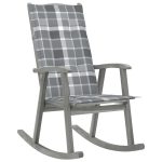 Chaise à bascule avec coussins Gris Bois d'acacia massif
