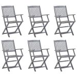 Chaises pliables d'extérieur lot de 6 Bois d'acacia solide