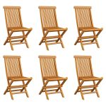 Chaises pliables de jardin 6 pcs Bois de teck solide