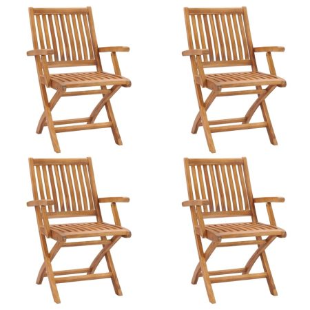 Chaises pliables de jardin lot de 4 Bois de teck solide