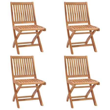 Chaises pliables de jardin lot de 4 Bois de teck solide