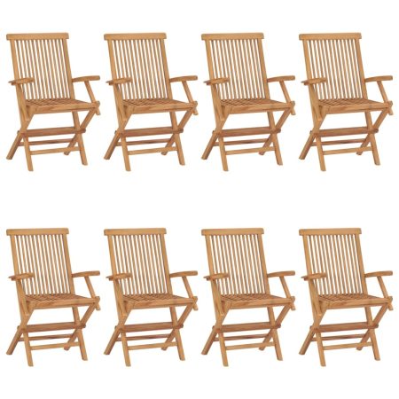 Chaises de jardin lot de 8 Bois de teck massif