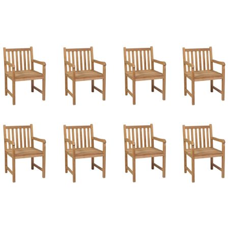 Chaises d'extérieur lot de 8 Bois de teck solide