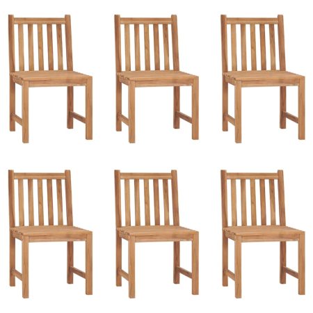 Chaises de jardin lot de 6 Bois de teck solide