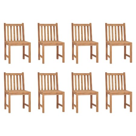 Chaises de jardin lot de 8 Bois de teck solide