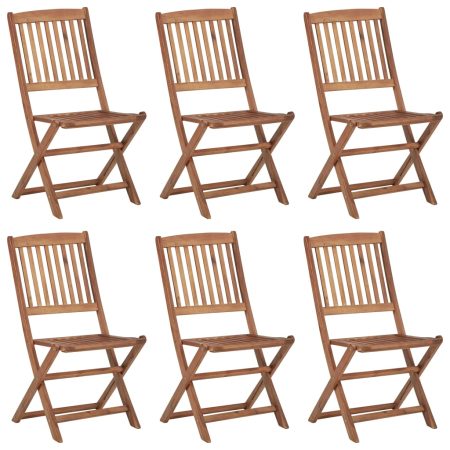 Chaises pliables d'extérieur lot de 6 Bois d'acacia solide