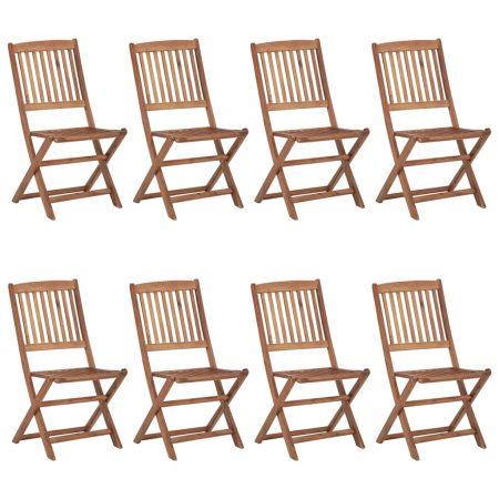 Chaises pliables d'extérieur lot de 8 Bois d'acacia solide
