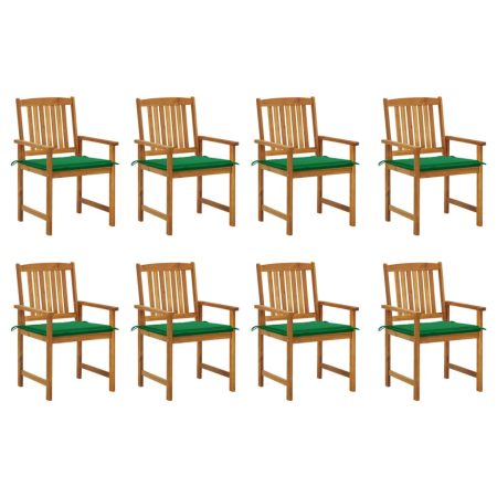 Chaises de jardin avec coussins lot de 8 Bois d'acacia solide
