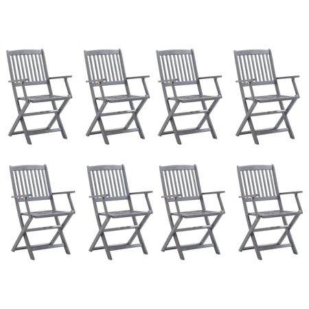 Chaises pliables d'extérieur lot de 8 Bois d'acacia solide