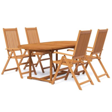 Ensemble à manger de jardin 5 pcs Bois d'acacia massif 120-170 cm