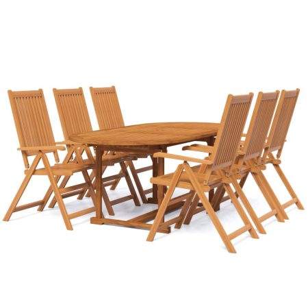 Ensemble à manger de jardin 7 pcs Bois d'acacia massif 120-170 cm