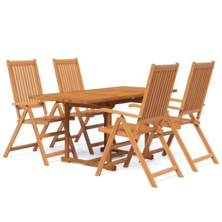 Ensemble à manger de jardin 5 pcs Bois d'acacia massif 120-170 cm
