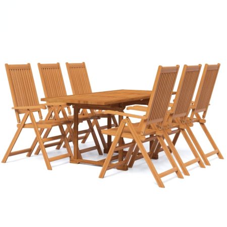 Ensemble à manger de jardin 7 pcs Bois d'acacia massif 120-170 cm