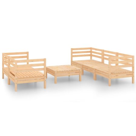 Salon de jardin 6 pcs Bois de pin massif