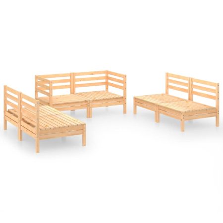 Salon de jardin 6 pcs Bois de pin massif