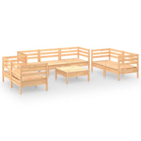 Salon de jardin 8 pcs Bois de pin massif