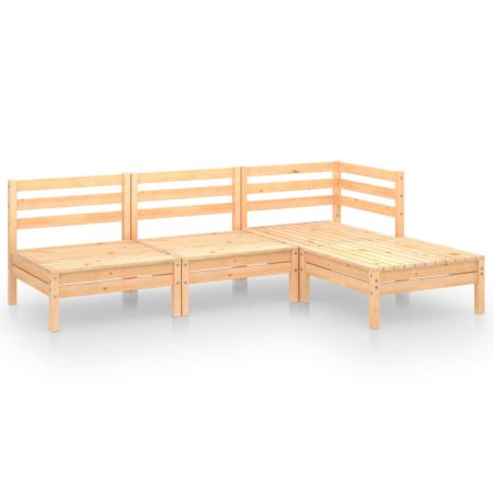 Salon de jardin 4 pcs Bois de pin massif