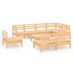 Salon de jardin 9 pcs Bois de pin massif