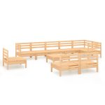 Salon de jardin 10 pcs Bois de pin massif