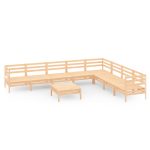 Salon de jardin 9 pcs Bois de pin massif