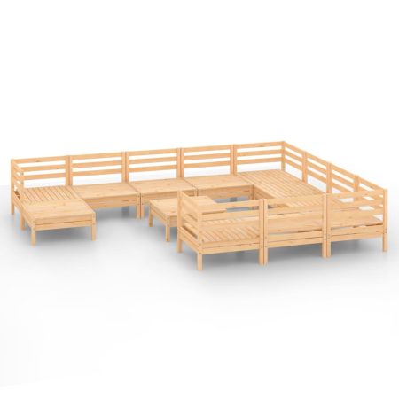 Salon de jardin 12 pcs Bois de pin massif