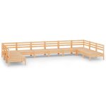 Salon de jardin 10 pcs Bois de pin massif