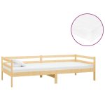 Lit de repos avec matelas 90x200 cm Bois de pin massif