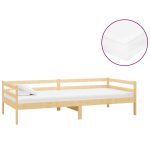 Lit de repos avec matelas 90x200 cm Bois de pin massif