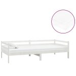 Lit de repos avec matelas 90x200 cm Blanc Bois de pin massif