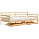 Lit de jour sans matelas avec tiroirs 90x200 cm bois pin massif