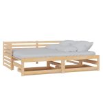Lit coulissant sans matelas 2x(90x200) cm Bois de pin massif