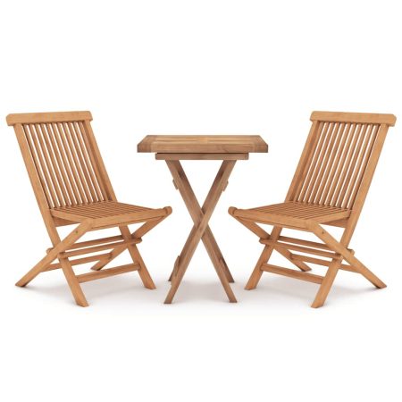 Ensemble à manger de jardin 3 pcs Bois de teck massif