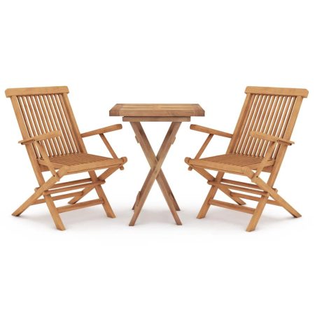 Ensemble à manger de jardin 3 pcs Bois de teck massif