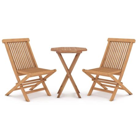 Ensemble à manger de jardin 3 pcs Bois de teck massif