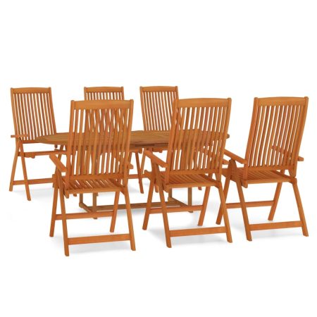 Ensemble à manger de jardin 7 pcs Bois d'eucalyptus massif