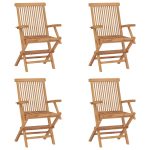 Chaises pliables de jardin lot de 4 Bois de teck solide